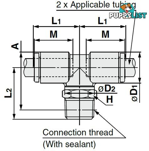 4mm TEES KQ2T04-01NS1 4 x 1/8