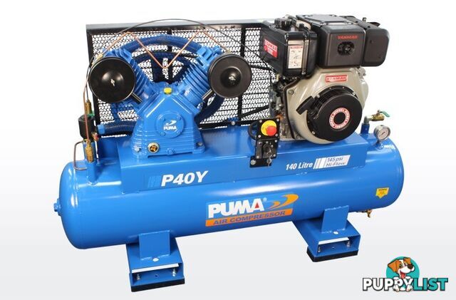 Air Compressor Electric Start Yanmar Diesel 140 Litres Puma PU P40Y ES