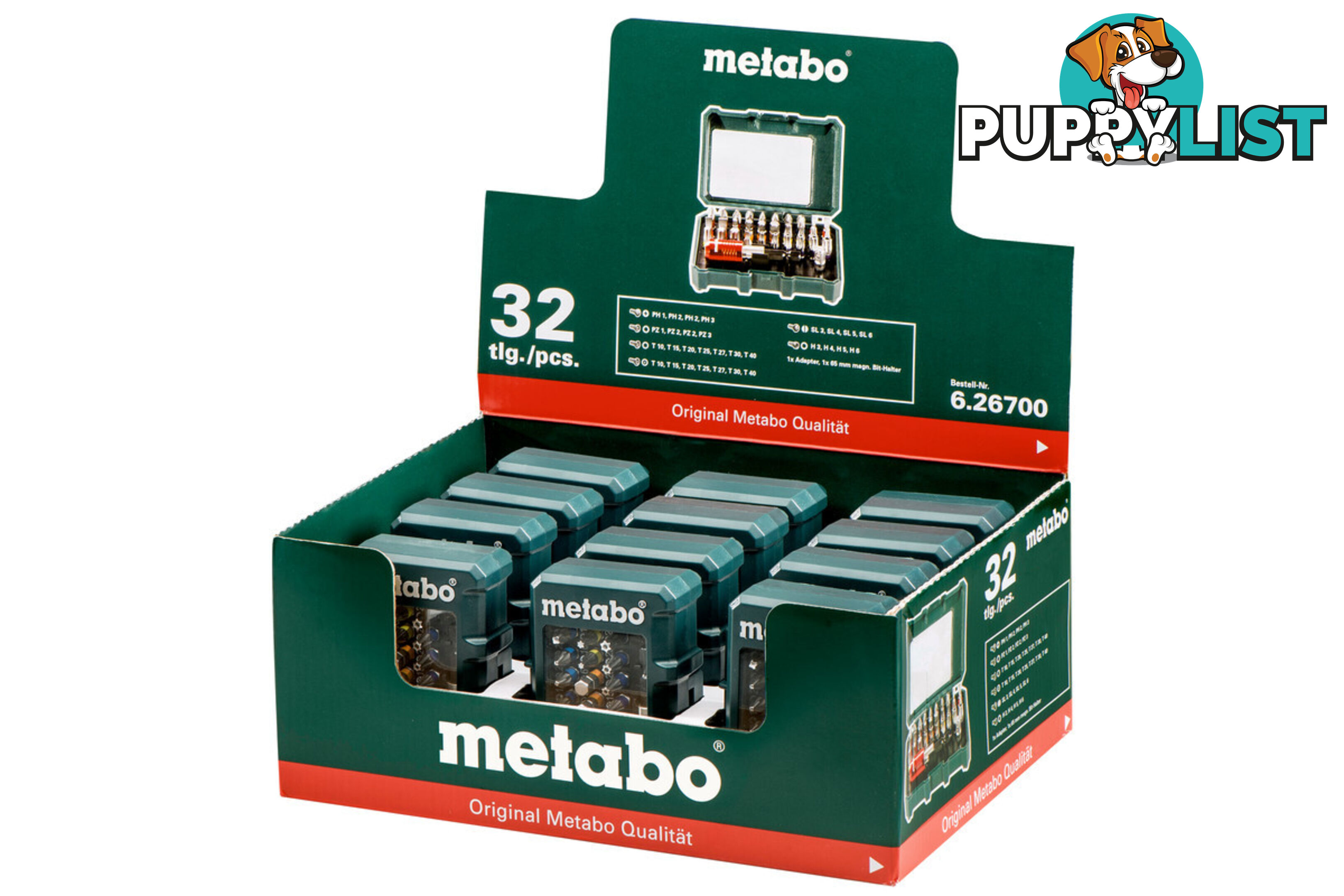 32 Piece Bit Assortment Bit Box Metabo 626700000