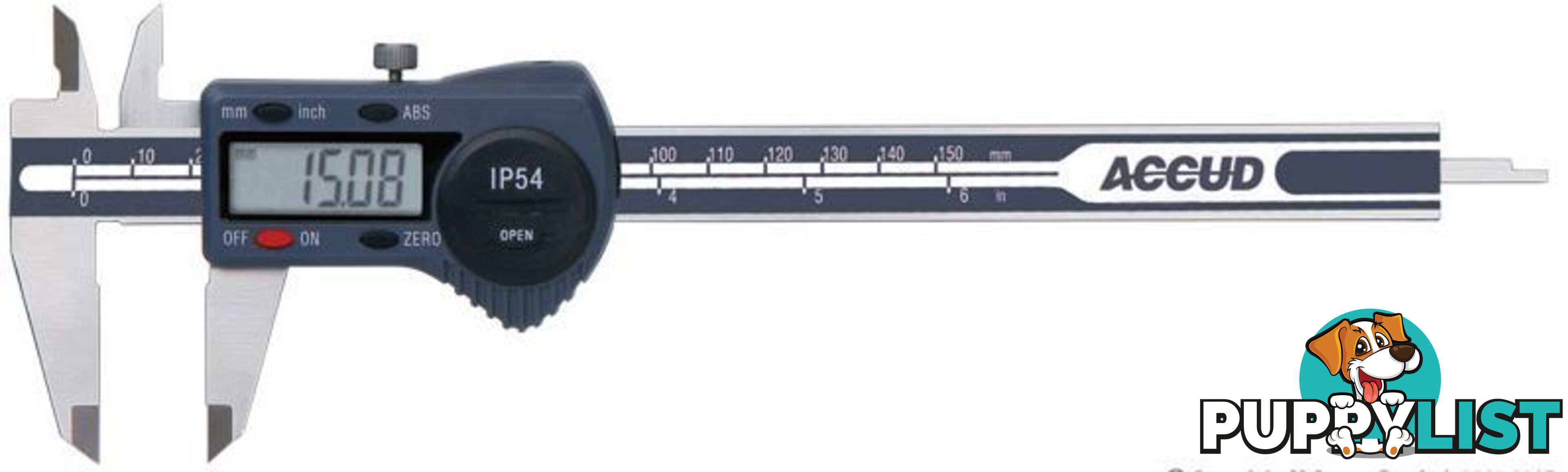 150mm Dual Scale Digital IP54 Caliper Accud AC-111-006-11