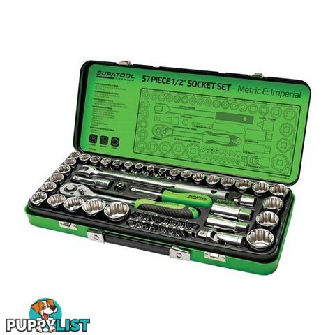 Socket Set 57 Piece 1/2" Drive - Metric & Imperial Kincrome STP2057