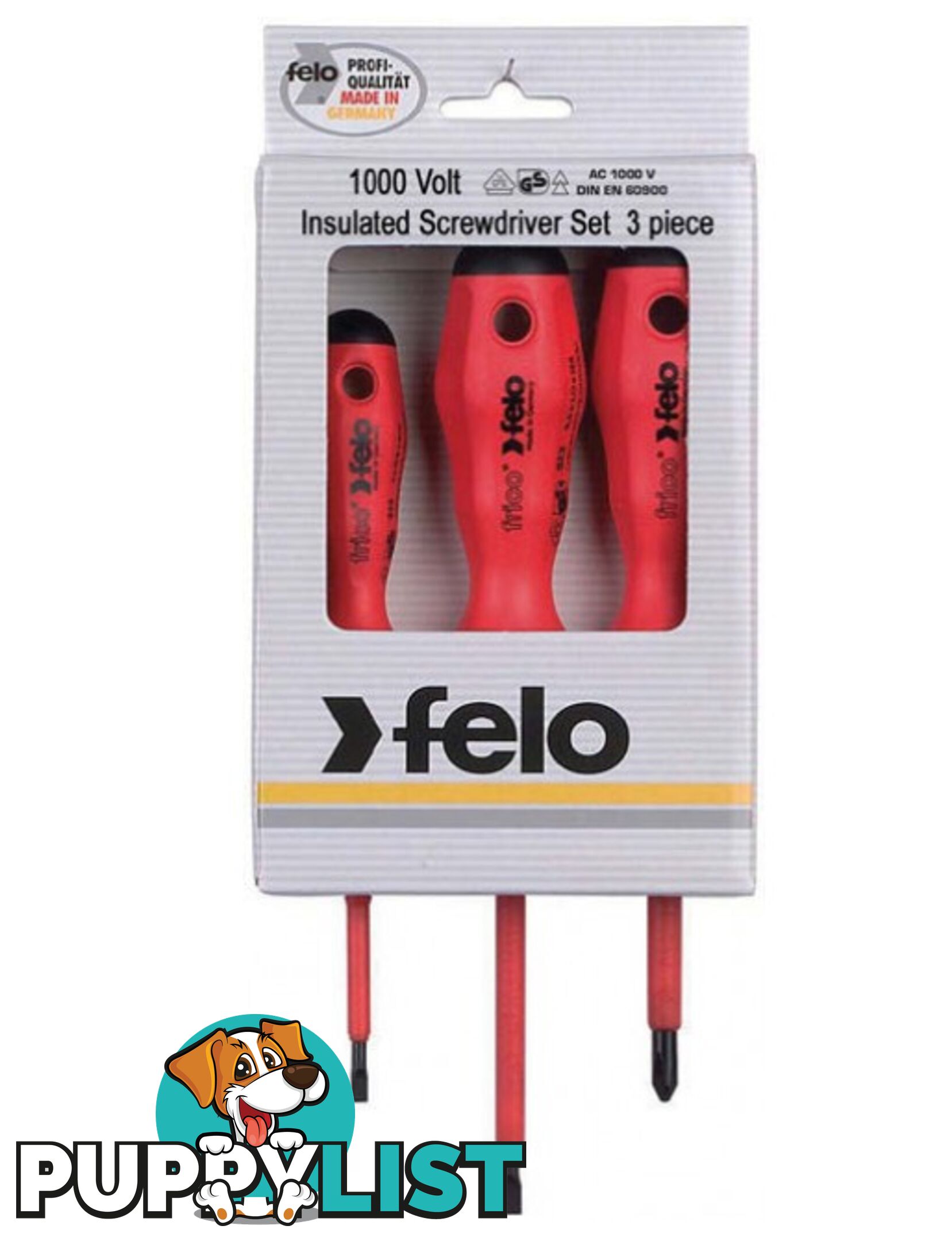 FELO 1000V VDE SCREWDRIVER SET 3PC 51393114