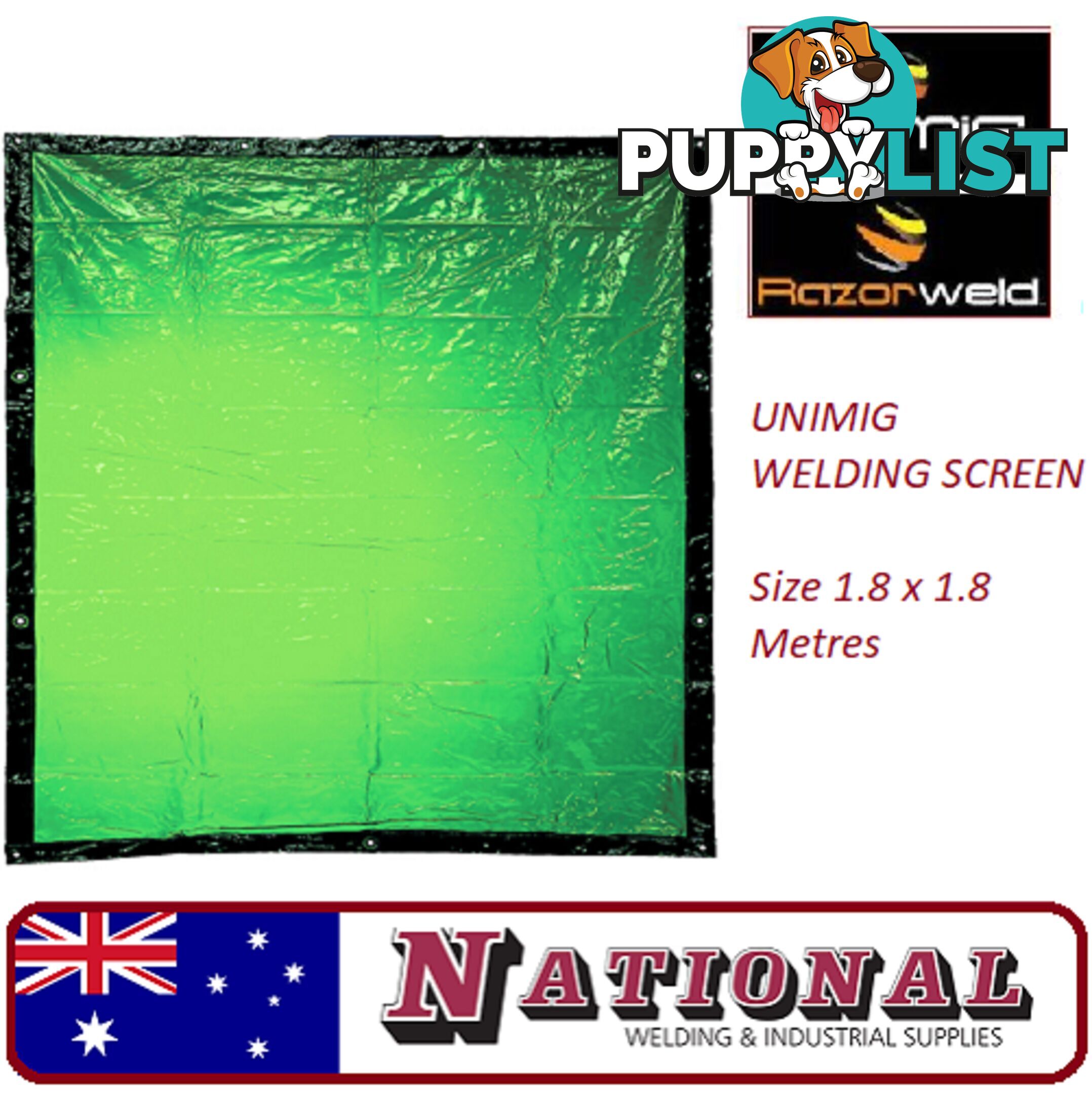 Welding Screen Only 1.8 Metres x 1.8 Metres Green XAGWC