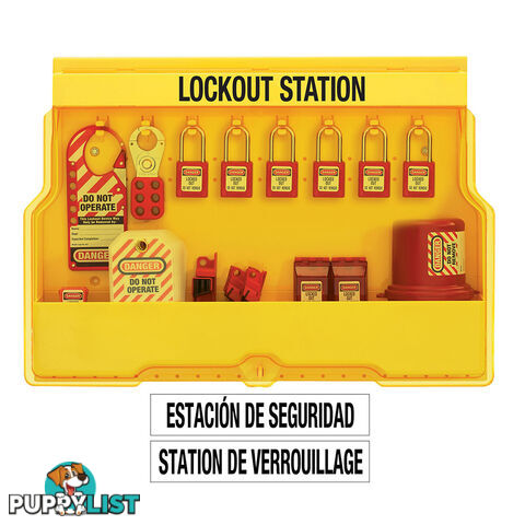 Station with Electrical Lockouts 410RED Zenexâ¢ Thermoplastic Locks Masterlock S1850E410