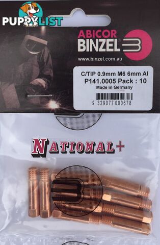 1.2mm Steel M6 6mm 25mm Binzel contact tip Pk:10 P140.0387