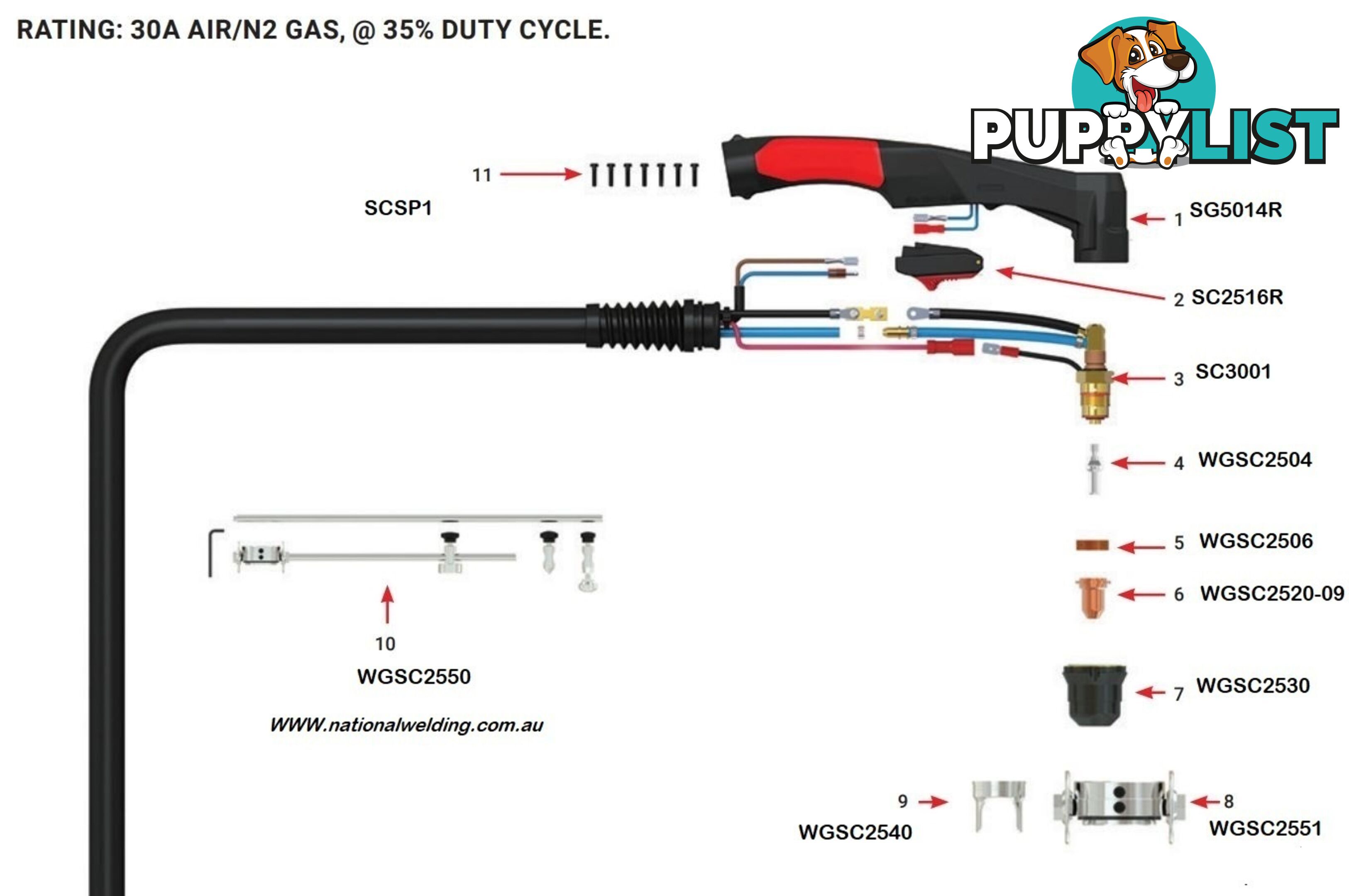 SC30 Standoff Guide For SC30 Plasma Torch Unimig WGSC2540