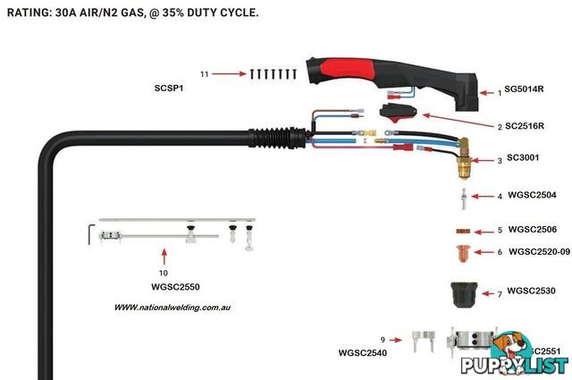 SC30 Standoff Guide For SC30 Plasma Torch Unimig WGSC2540