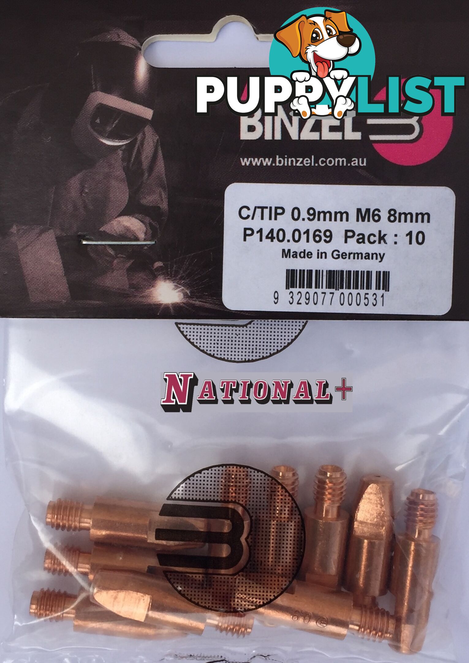 1.2mm Aluminium M6 8mm 28mm Binzel contact tip Pk:10 P141.0072