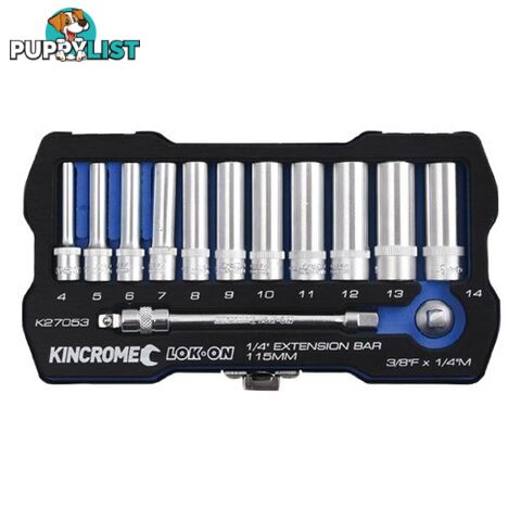 Lok-Onâ¢ Socket & Extension Set 13 Piece 1/4" Drive - Metric Kincrome K27053