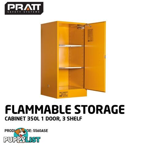 Flammable Storage Cabinet 350L 1 Door 3 Shelf 5560ASE