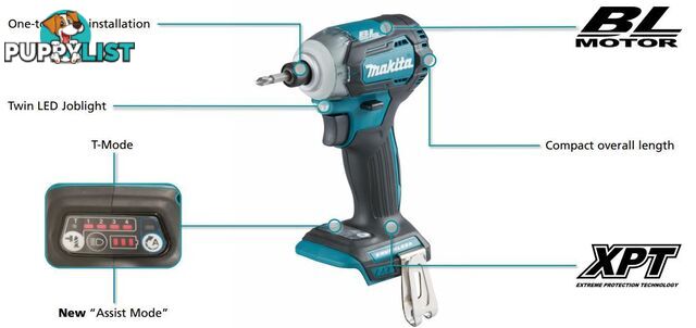 18V Mobile Brushless 4-Stage Impact Driver Skin Only Makita DTD170Z