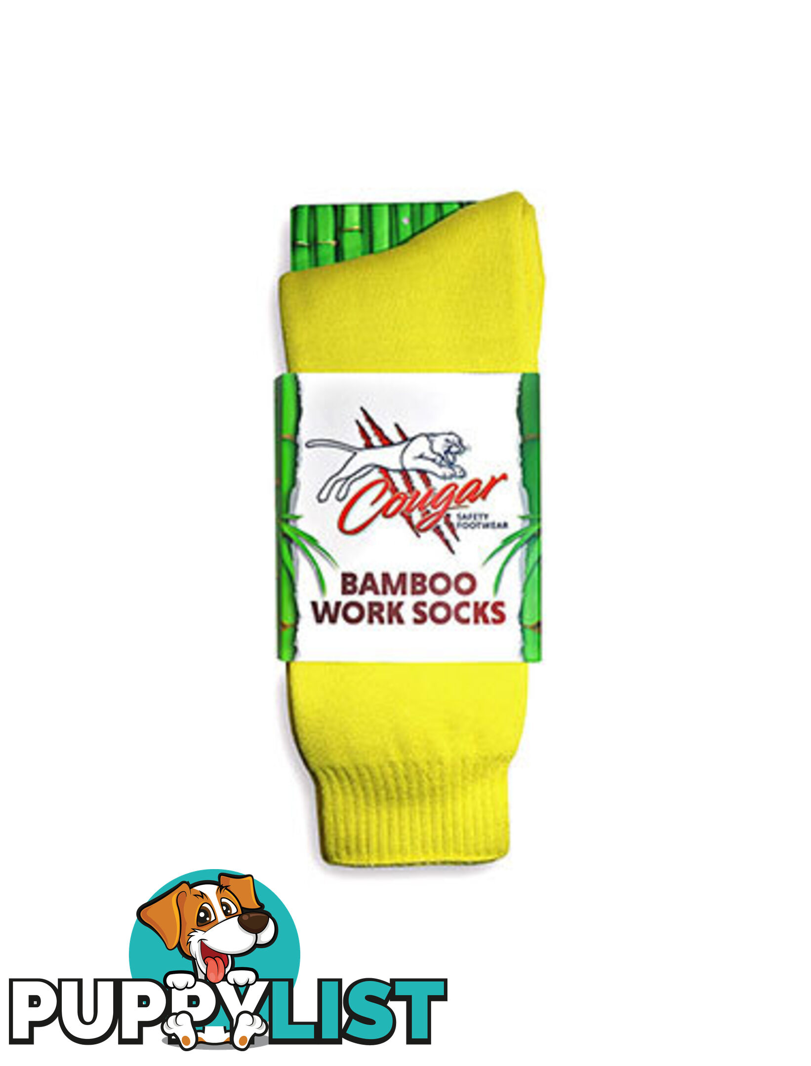 Bamboo Work Socks Yellow Colour Cougar CWS-Yellow