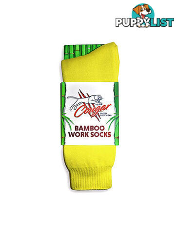 Bamboo Work Socks Yellow Colour Cougar CWS-Yellow