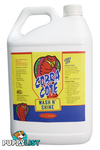 Cobra Cote Wash N' Shine 5L Shampoo M611 Pack of 2