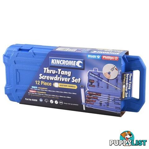 THRU-TANG SCREWDRIVER SET 12 PIECE Kincrome K5058