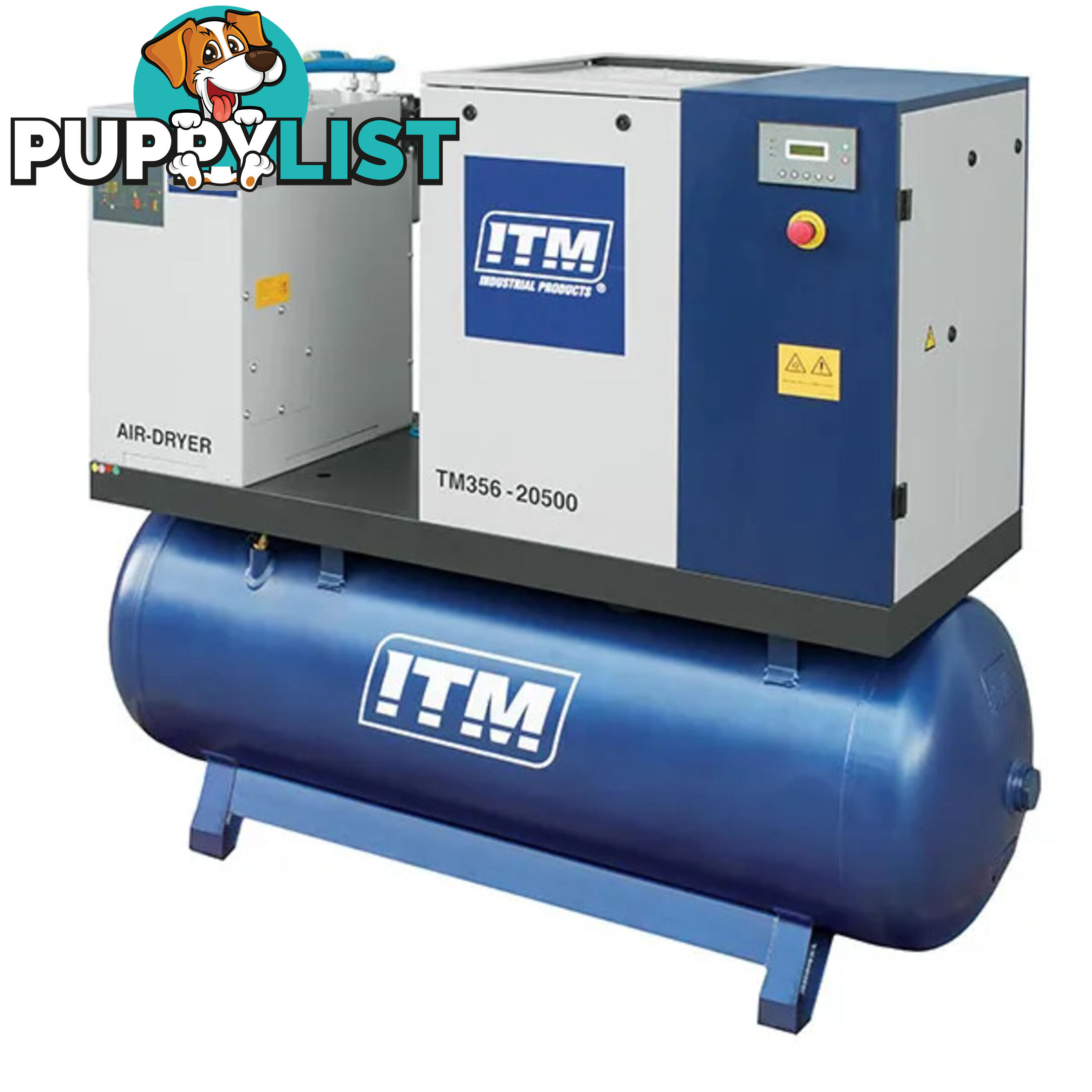 Air Compressor Rotary Screw with Dryer 3 Phase 20HP 500 Litres FAD 1980 ITM TM356-20500