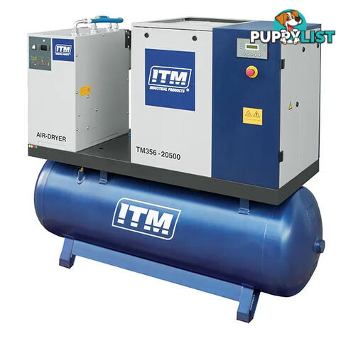 Air Compressor Rotary Screw with Dryer 3 Phase 20HP 500 Litres FAD 1980 ITM TM356-20500