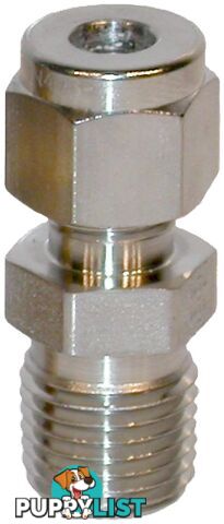 Compression Fitting Stainless Steel 1/4" NPT M - 1/4" Tube