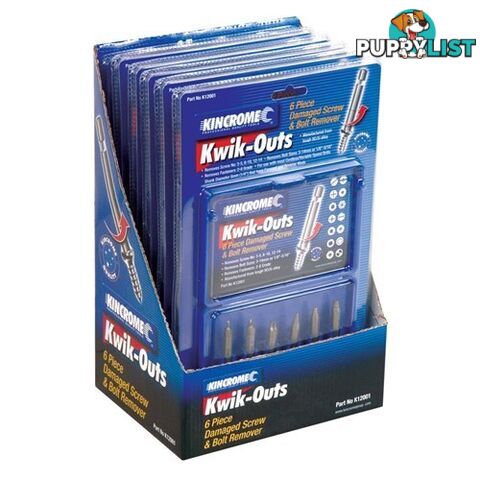 Kwik-Outs Damaged Screw & Bolt Remover 6 Piece Kincrome K12001