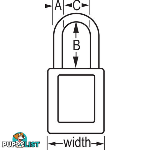 Dielectric Zenexâ¢ Safety Padlock 38mmX38mm Nylon Shackle Masterlock