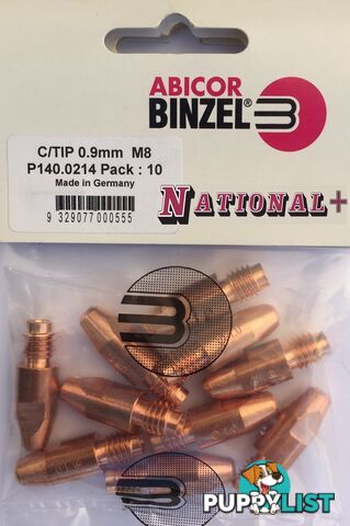 1.2mm Aluminium M8 10mm 30mm Binzel contact tip Pk:10 P141.0015