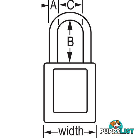 Black Zenex Safety Padlocks 38mmX38mm Masterlock 410BLK