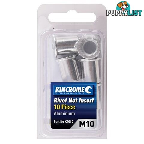 Rivet Nut Insert M10 (Aluminium) - 10 Pack Kincrome K4910