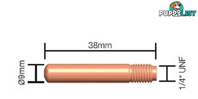 0.9mm Contact Tip Standard Duty (Tweco Style 2 & 4) 14-35 Pkt : 10