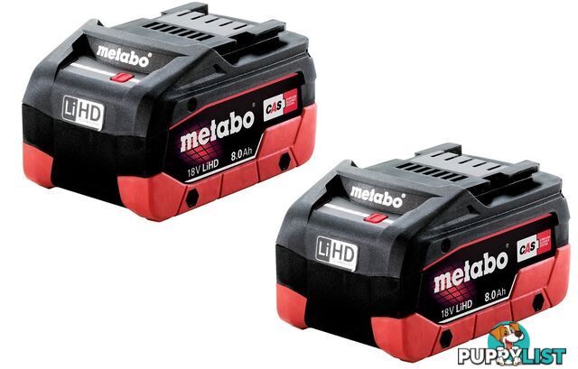 8.0Ah 18V LiHD Battery Pack of 2 Metabo AU32102800