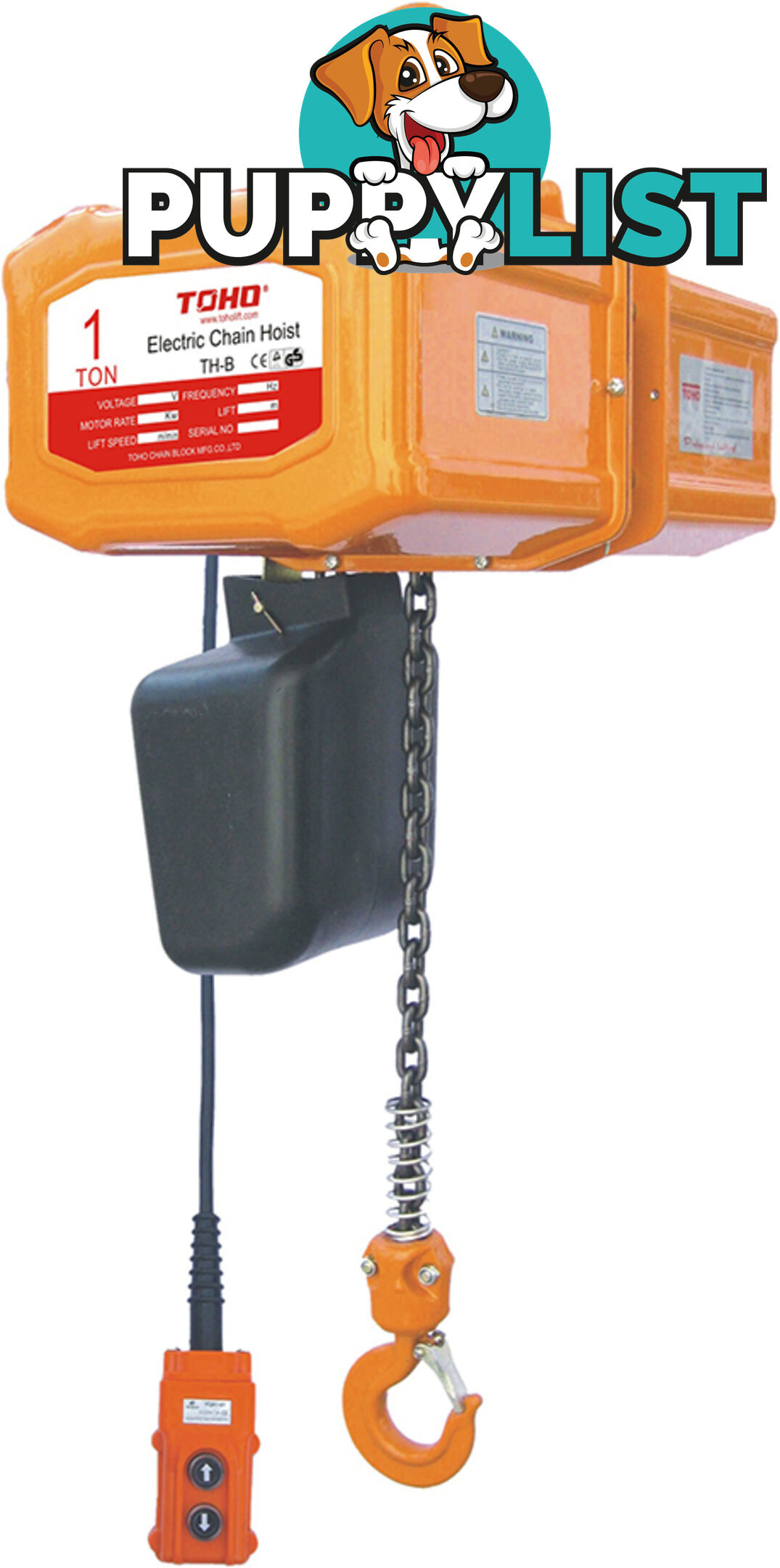 6M Lift 1 Ton Capacity Electric Chain Hoists Single Phase TECH0106