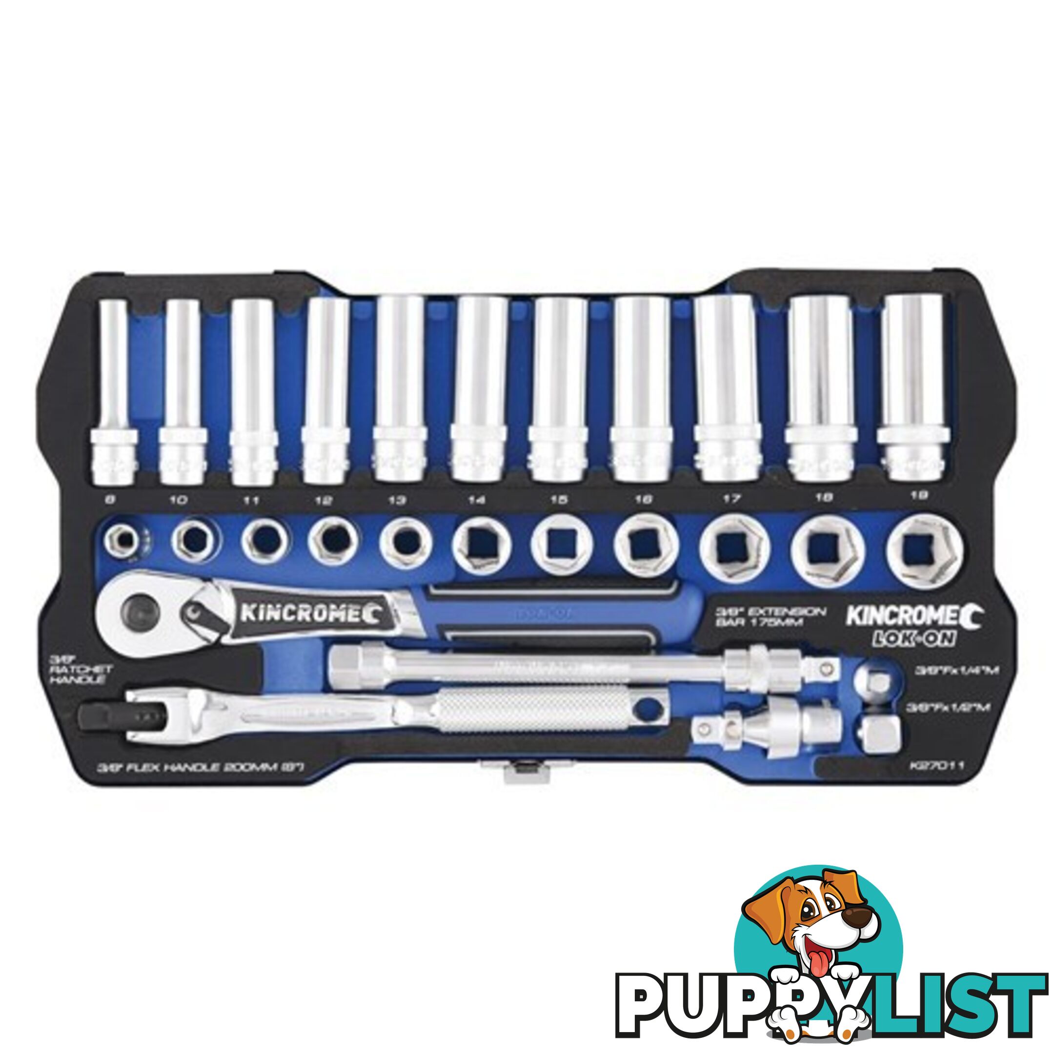 Socket Set 28 Piece 3/8" Drive - Metric Kincrome K27011