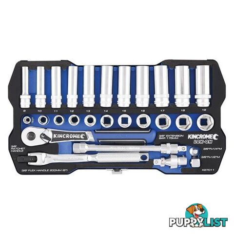 Socket Set 28 Piece 3/8" Drive - Metric Kincrome K27011