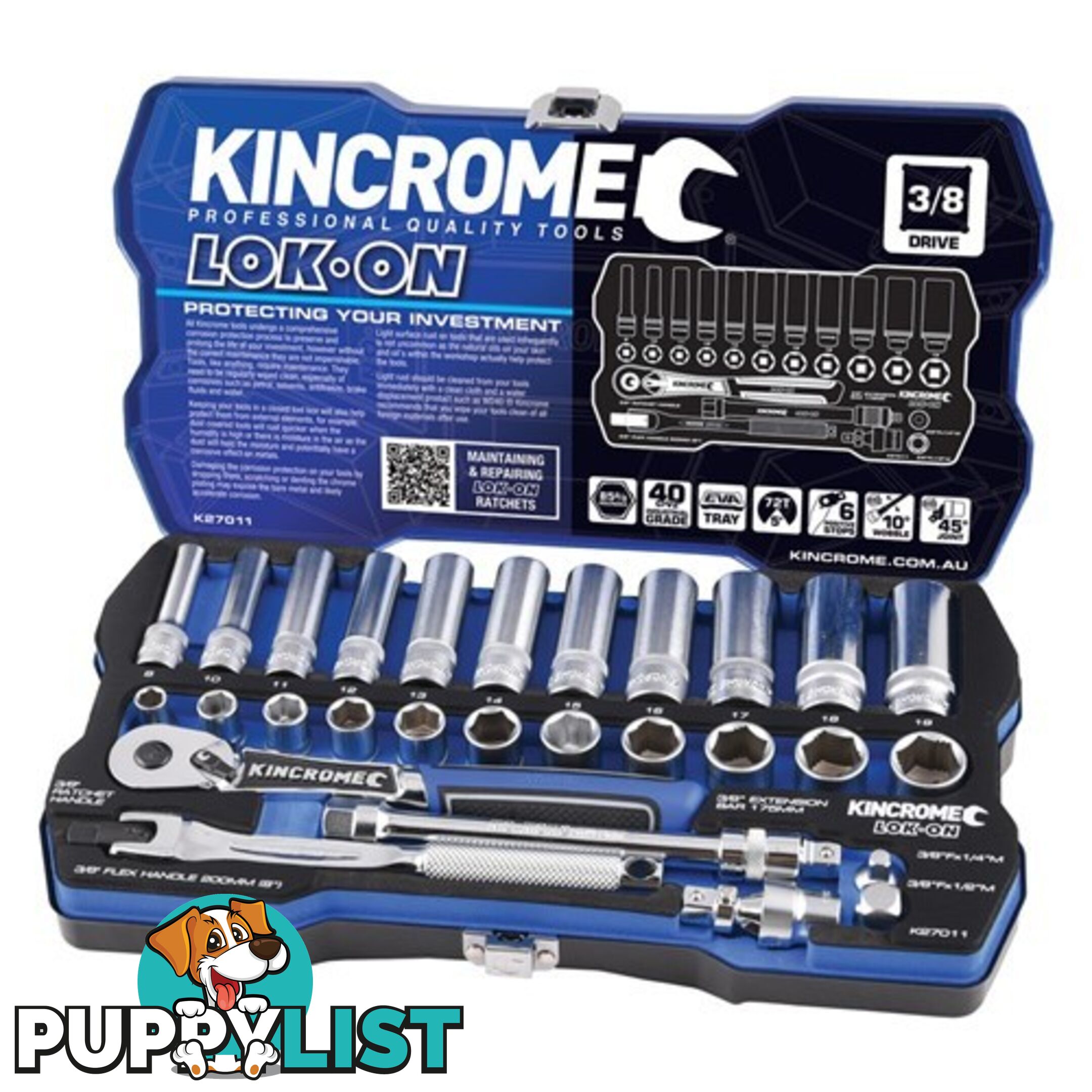 Socket Set 28 Piece 3/8" Drive - Metric Kincrome K27011