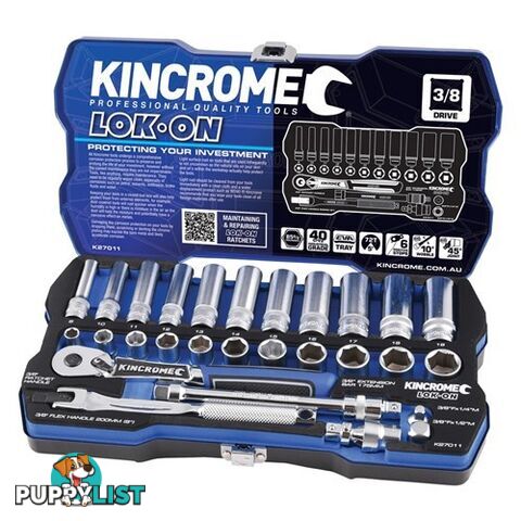 Socket Set 28 Piece 3/8" Drive - Metric Kincrome K27011