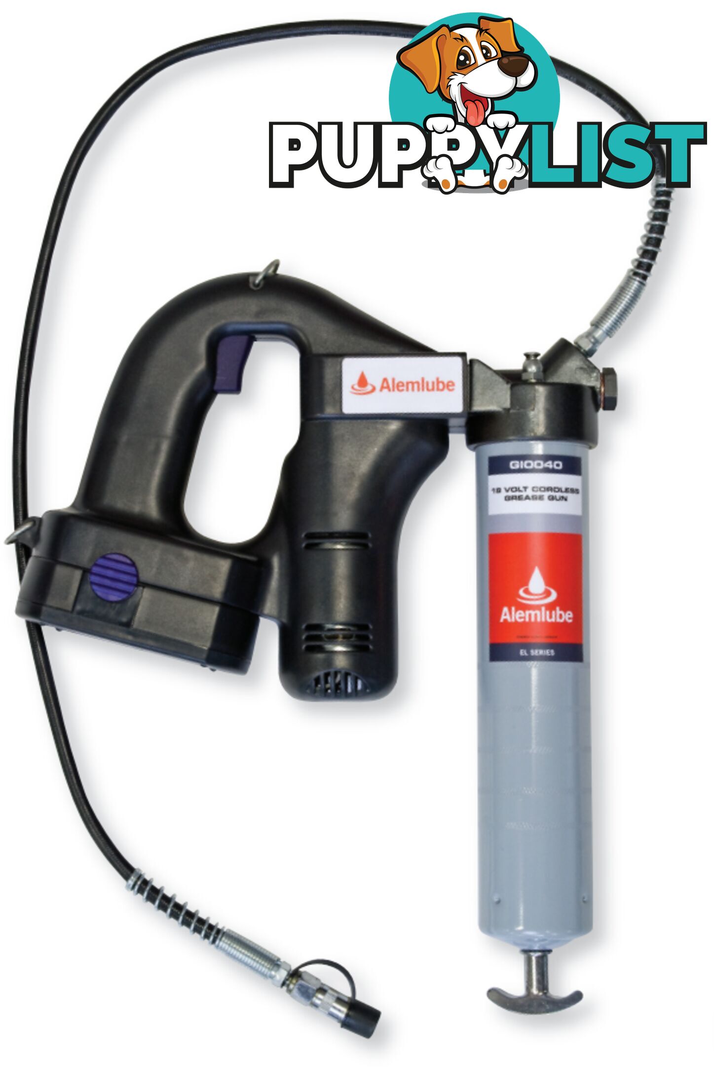 El Series 18V Lithium-Ion Cordless Grease Gun 450gm Alemlube G10040N