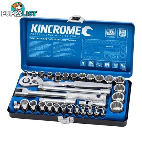 Socket Set 33 Piece 1/4 & 3/8" Drive - Metric Kincrome K28015