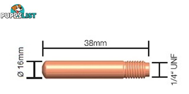 1.6mm Contact Tip Standard Duty Tweco Style 4 14-116 Pkt : 10