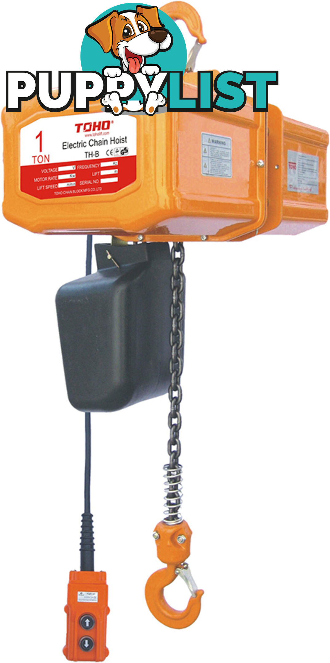 3M Lift 1 Ton Capacity Electric Chain Hoists Single Phase TECH0103