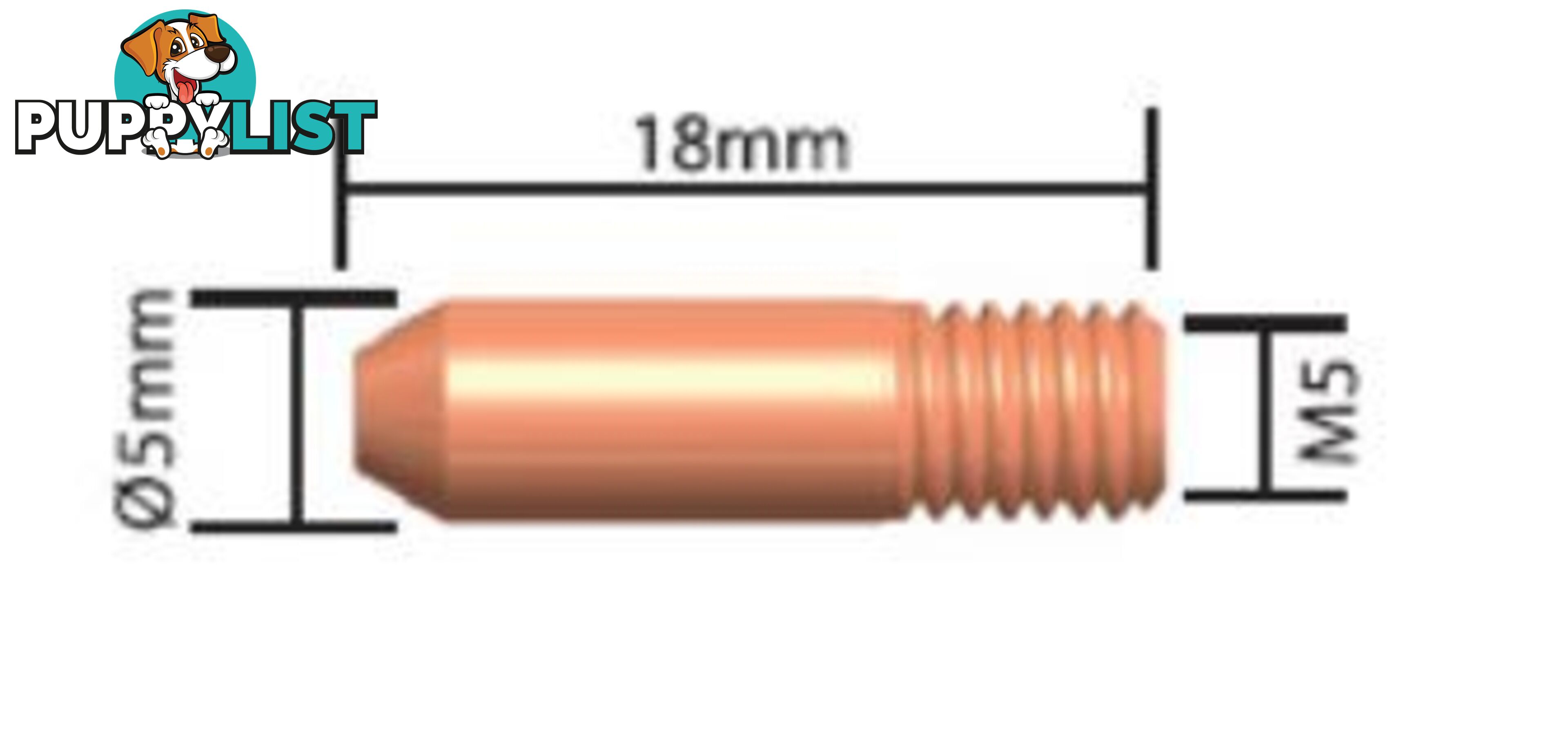 Contact Tips M5 5mm Dia Binzel Style