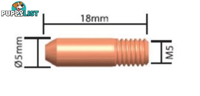 Contact Tips M5 5mm Dia Binzel Style