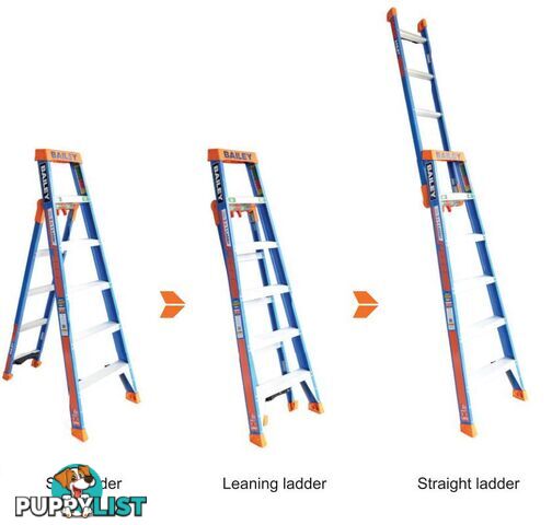 Fibreglass Ladder 2.4 Metres Multipurpose Step/Leaning/Straight Bailey FS13886