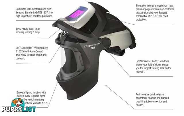 3Mâ¢ Speedglasâ¢ Welding Helmet 9100XXi Air with Adflo PAPR 507726