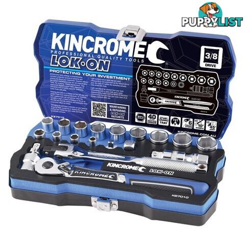 Lok-Onâ¢ Socket Set 19 Piece 3/8" Drive - Metric Kincrome K27010