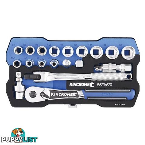 Lok-Onâ¢ Socket Set 19 Piece 3/8" Drive - Metric Kincrome K27010