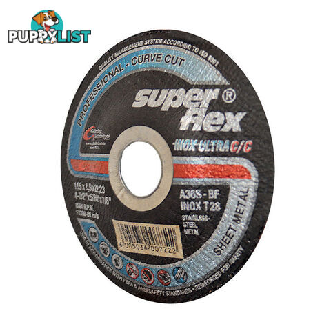 Cutting Disc 5" 125x2.1x22.23mm Curve Cut Superflex inox MGCCID125