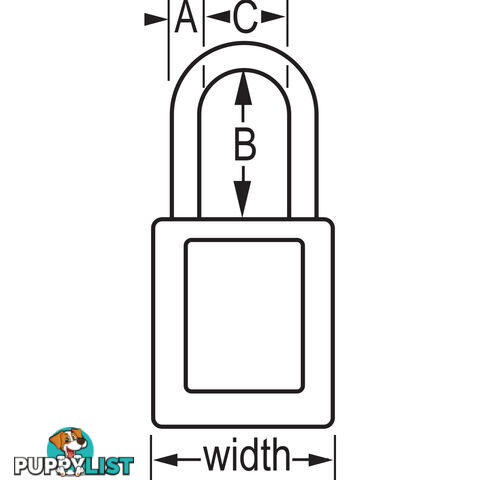 Dielectric Zenexâ¢ Safety Padlock 38mmX38mm Nylon Shackle Masterlock