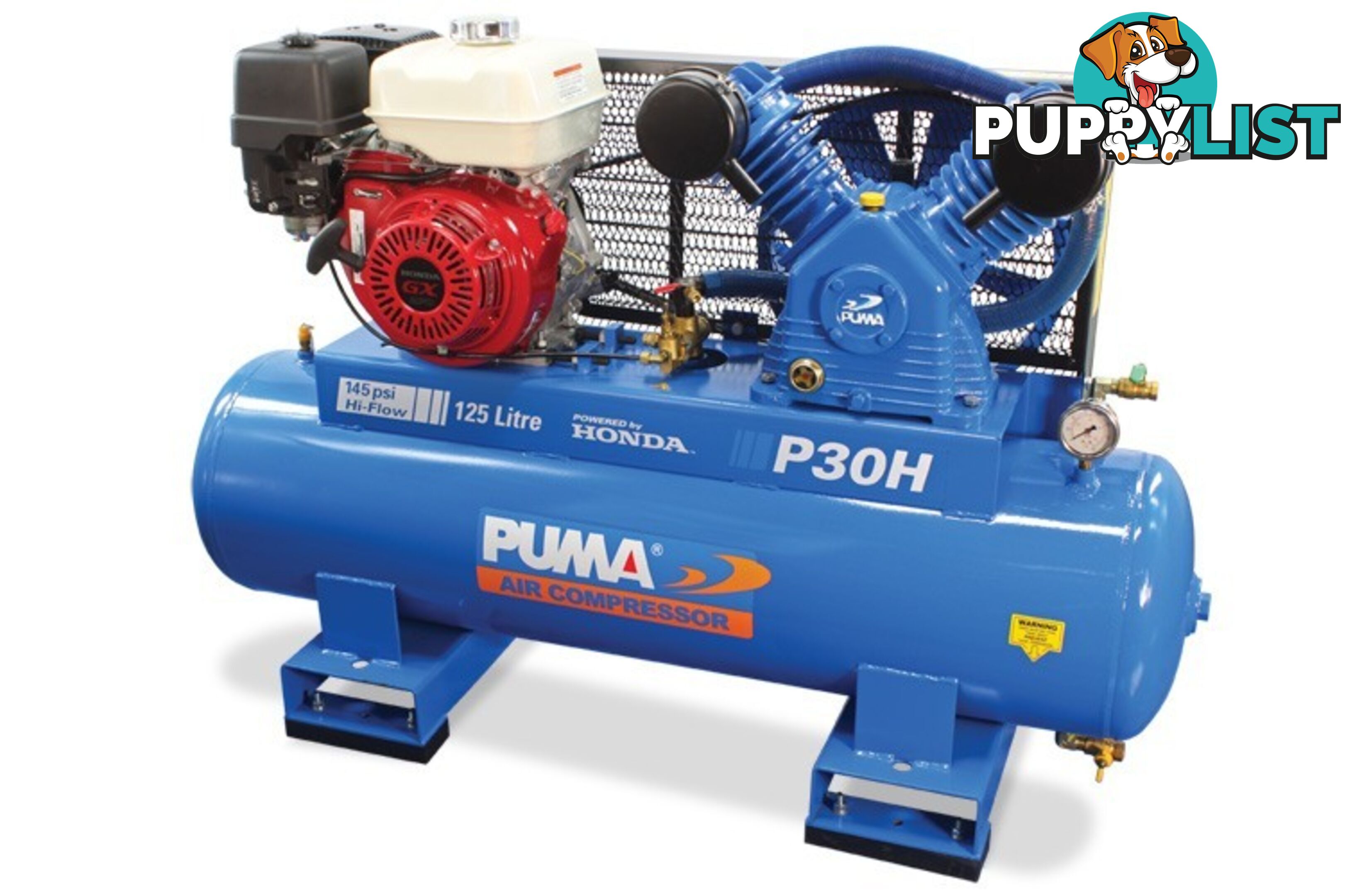 Air Compressor Electric Start 125 Litres Honda Petrol Puma PU P30H ES