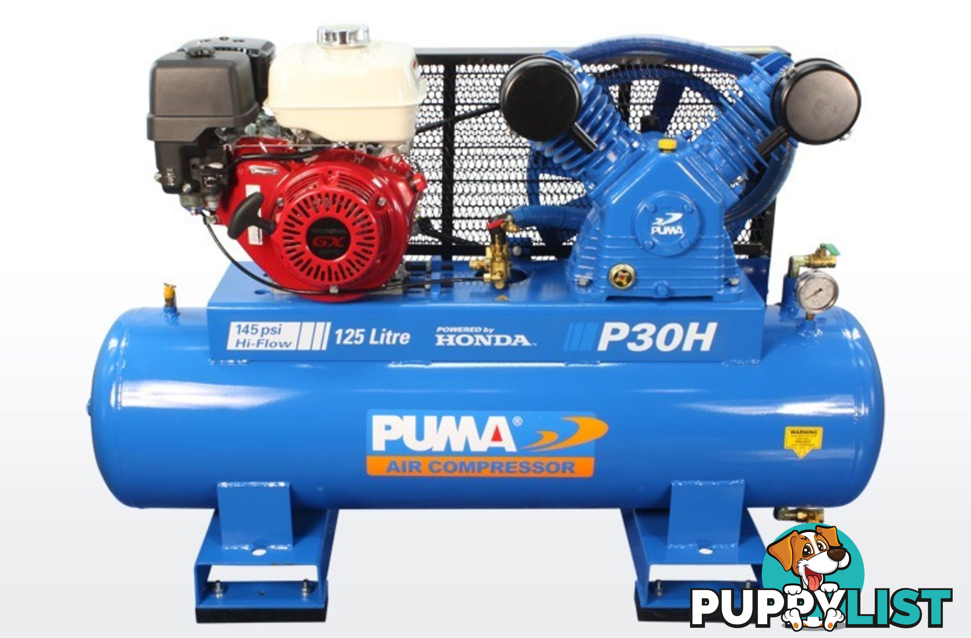 Air Compressor Electric Start 125 Litres Honda Petrol Puma PU P30H ES