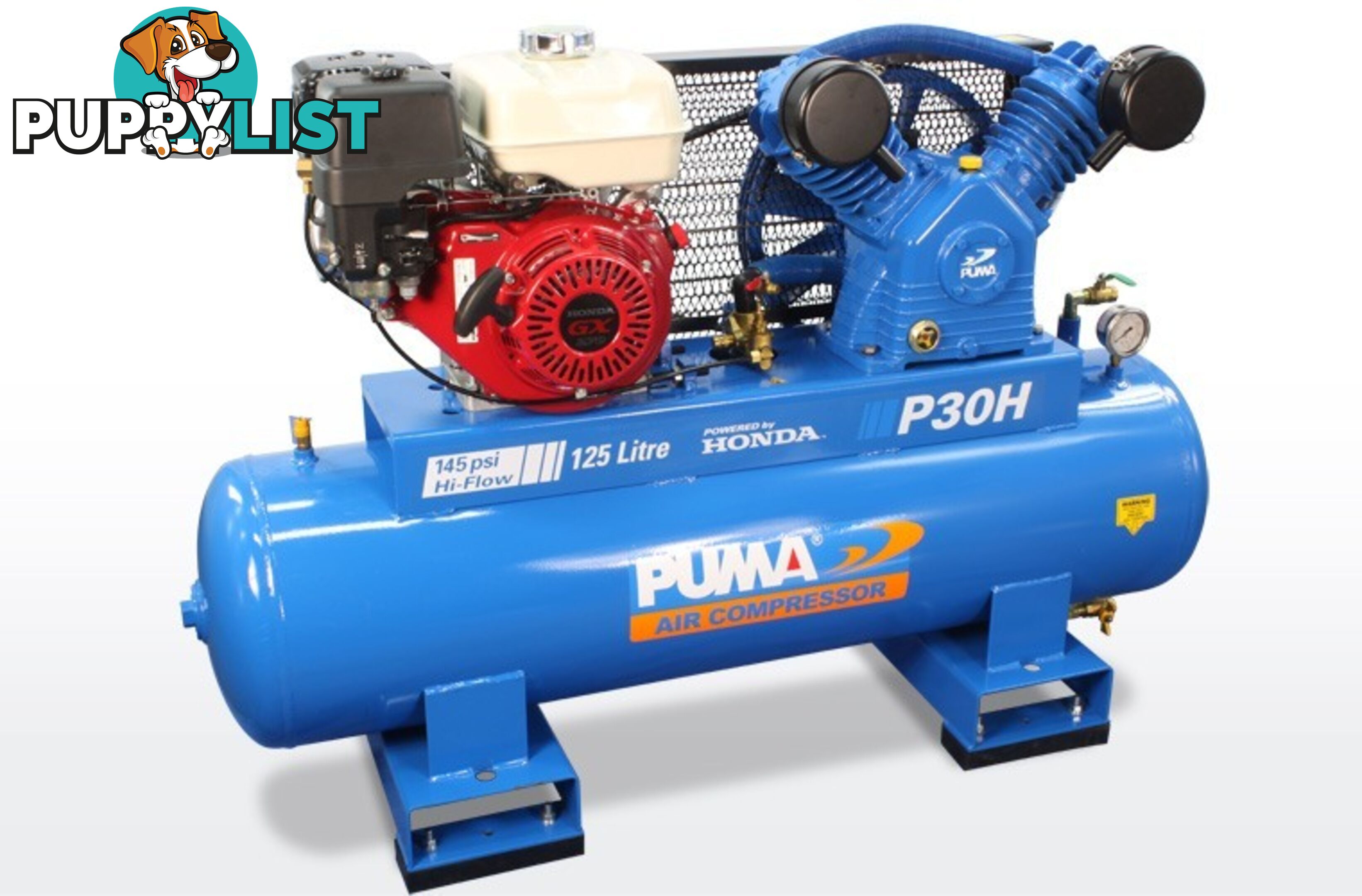 Air Compressor Electric Start 125 Litres Honda Petrol Puma PU P30H ES