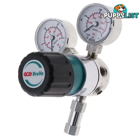 Single Stage DruVa 1S Regulator 6.0 Purity Chrome Plated In: 23,000 kPa Out: 1,400 kPa